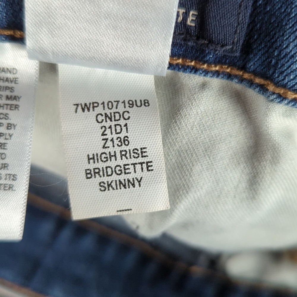 Lucky Brand High Rise Skinny Bridgette Ankle Jeans  Raw Hem Button Fly Women's 4 - Picture 11 of 11